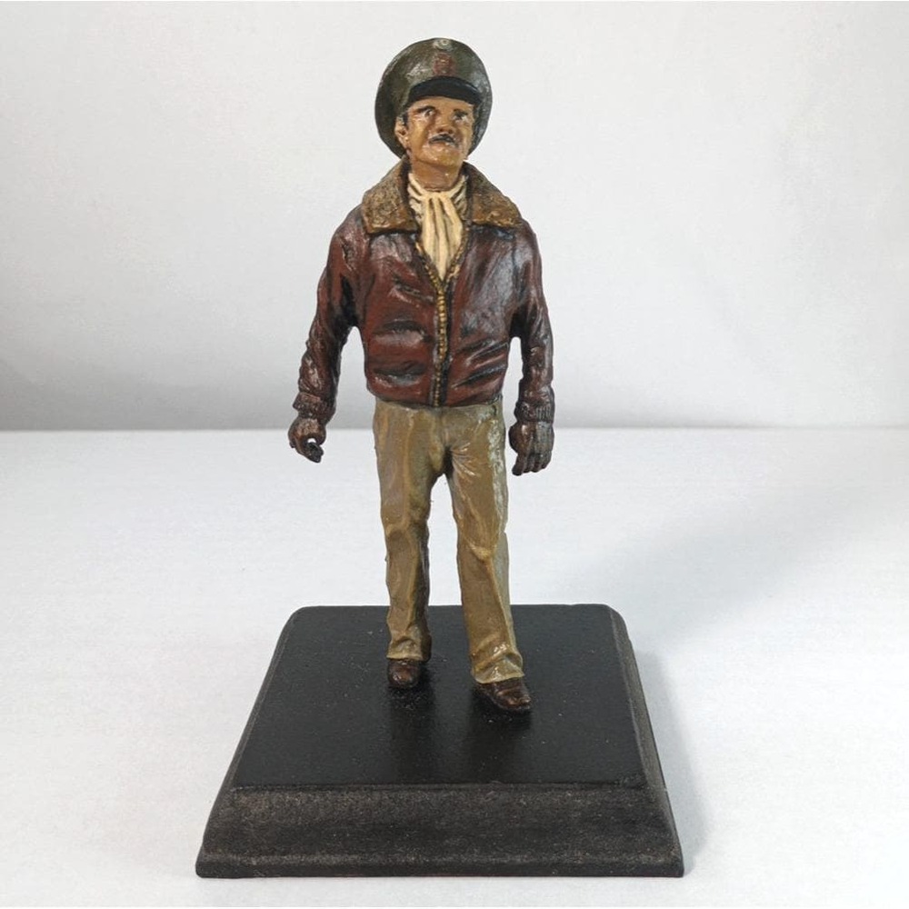 Hand painted Cast Iron WWII US Army Air Corp Aviator Officer Toy Soldier 4.5"